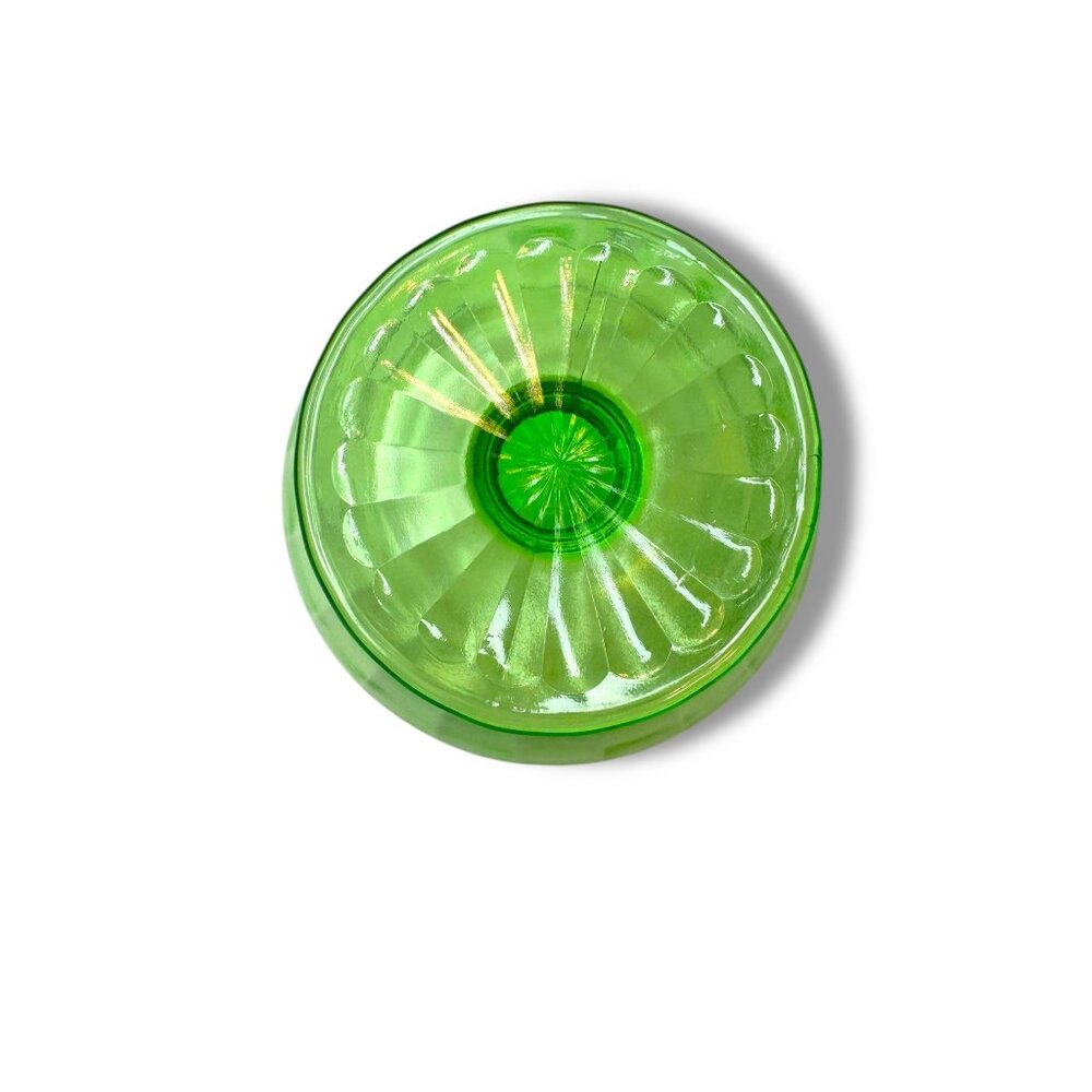 Depression Era Uranium Glass Compote Candy Dish Glows Under Blacklight - Picture 7 of 16